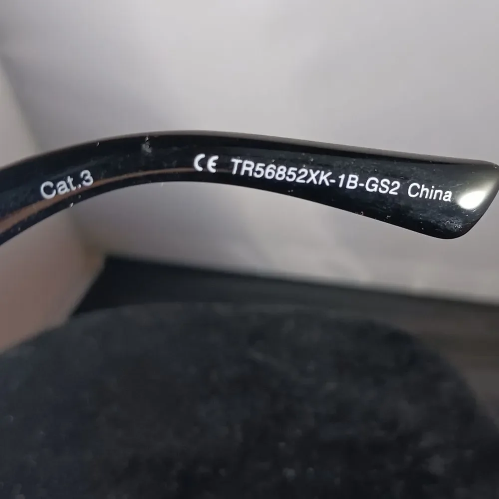TRUE RELIGION Oversized Square Sunglasses Acetate Black Rimless